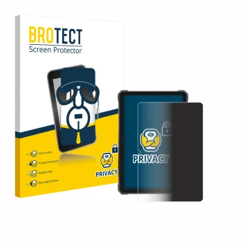 Front side of a product packaging with the brand logo BROTECT. Next to it is the device Hotwav R9 Plus shown with the correspo