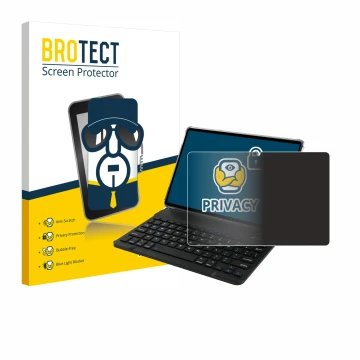 Front side of a product packaging with the brand logo BROTECT. Next to it is the device Tabwee T90 shown with the correspondin