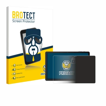 Front side of a product packaging with the brand logo BROTECT. Next to it is the device VALE Tablet V11E LTE shown with the co