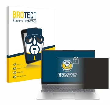 Front side of a product packaging with the brand logo BROTECT. Next to it is the device HP EliteBook 6 G1i 13 shown with the c