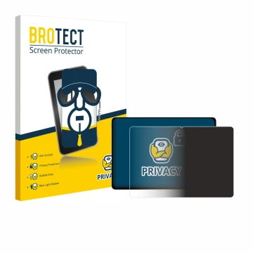 Front side of a product packaging with the brand logo BROTECT. Next to it is the device Honor Magicpad 3 shown with the corres