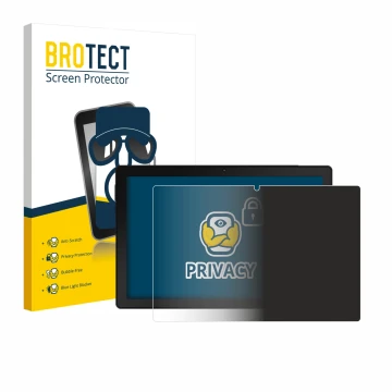 Front side of a product packaging with the brand logo BROTECT. Next to it is the device MUISOO A10 10.1