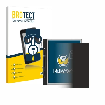 Front side of a product packaging with the brand logo BROTECT. Next to it is the device Montblanc Digital Paper shown with the