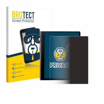 Front side of a product packaging with the brand logo BROTECT. Next to it is the device eazeye Paper 2.0 shown with the corres