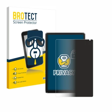 Front side of a product packaging with the brand logo BROTECT. Next to it is the device Whitedeer WHEC107BK 10.1