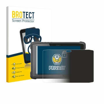 Front side of a product packaging with the brand logo BROTECT. Next to it is the device Hematec SolidTab G99 10