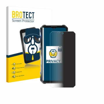 Front side of a product packaging with the brand logo BROTECT. Next to it is the device Oukitel WP53 Pro shown with the corres