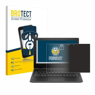 Front side of a product packaging with the brand logo BROTECT. Next to it is the device HP Fortis Flip G1i 11