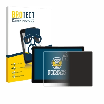 Front side of a product packaging with the brand logo BROTECT. Next to it is the device Wortmann Terra Pad 1200V2 12.3