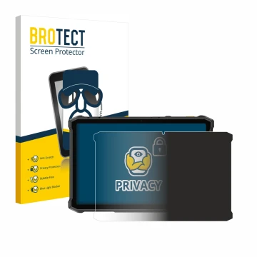 Front side of a product packaging with the brand logo BROTECT. Next to it is the device Ulefone Armor Pad 5 Pro shown with the