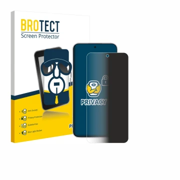 Front side of a product packaging with the brand logo BROTECT. Next to it is the device Xiaomi Redmi Note 15 Pro 4G shown with