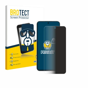 Front side of a product packaging with the brand logo BROTECT. Next to it is the device Oppo A6 Pro shown with the correspondi