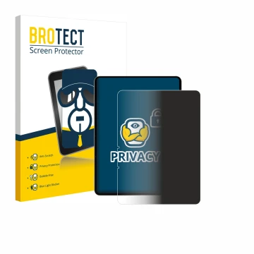 Front side of a product packaging with the brand logo BROTECT. Next to it is the device realme Pad 3 (portrait) shown with the