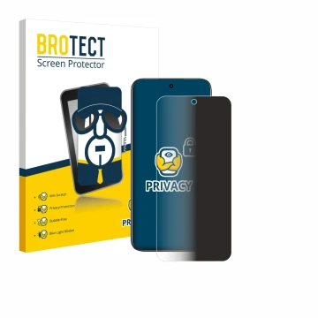 Front side of a product packaging with the brand logo BROTECT. Next to it is the device realme C85 4G shown with the correspon