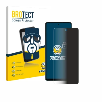 Front side of a product packaging with the brand logo BROTECT. Next to it is the device Oppo A5 4G shown with the correspondin