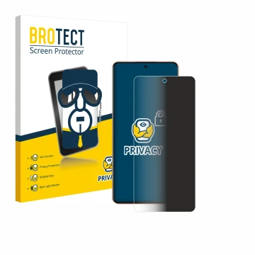 Front side of a product packaging with the brand logo BROTECT. Next to it is the device realme P4 Pro 5G shown with the corres