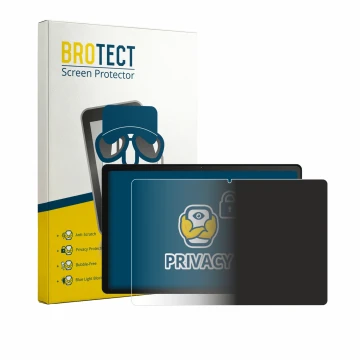 Front side of a product packaging with the brand logo BROTECT. Next to it is the device Whitedeer WHTG1301 10.1