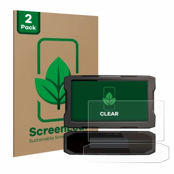 Front side of a product packaging with the brand logo ScreenLeaf. Next to it is the device Honda CRF1100L 2020 Speedometer dis