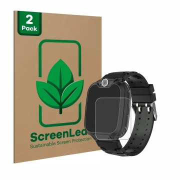 Front side of a product packaging with the brand logo ScreenLeaf. Next to it is the device Pthtechus G-612 shown with the corr