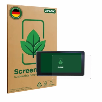 Front side of a product packaging with the brand logo ScreenLeaf. Next to it is the device Audi A4 B9 2017 MMI Navigation plus