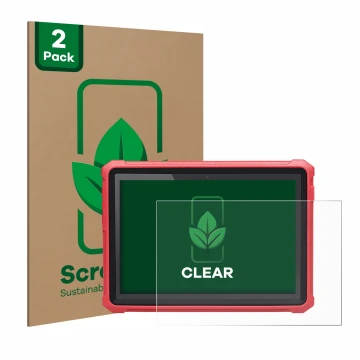 Front side of a product packaging with the brand logo ScreenLeaf. Next to it is the device Launch X-431 Pro 5 shown with the c