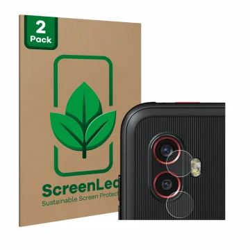 Front side of a product packaging with the brand logo ScreenLeaf. Next to it is the device Samsung Galaxy Xcover 6 Pro (ONLY C