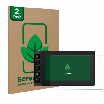 Front side of a product packaging with the brand logo ScreenLeaf. Next to it is the device SmallHD Ultra 5 shown with the corr