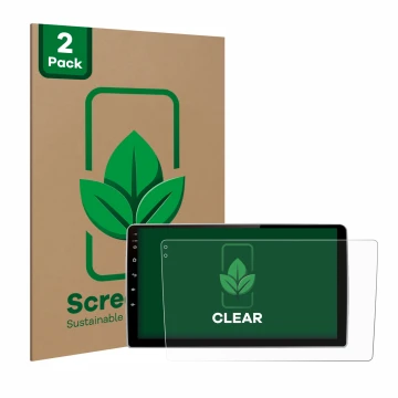 Front side of a product packaging with the brand logo ScreenLeaf. Next to it is the device Junsun V1 pro 9
