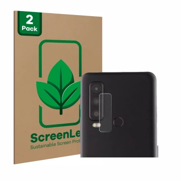 Front side of a product packaging with the brand logo ScreenLeaf. Next to it is the device Caterpillar Cat S75 (ONLY Camera Le