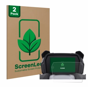 Front side of a product packaging with the brand logo ScreenLeaf. Next to it is the device VOGE SR4 MAX 350 shown with the cor