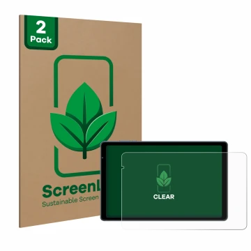 Front side of a product packaging with the brand logo ScreenLeaf. Next to it is the device Sebbe S22 10.1