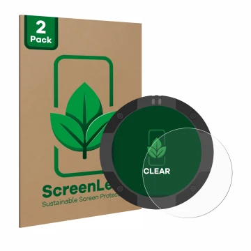Front side of a product packaging with the brand logo ScreenLeaf. Next to it is the device Beeline Moto II shown with the corr