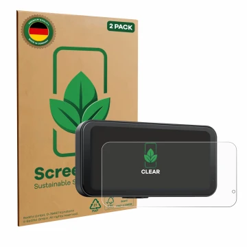 Front side of a product packaging with the brand logo ScreenLeaf. Next to it is the device Volam JM5AMVL 6.25