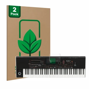 Front side of a product packaging with the brand logo ScreenLeaf. Next to it is the device KORG Pa4x shown with the correspond