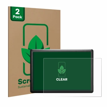 Front side of a product packaging with the brand logo ScreenLeaf. Next to it is the device Wacom One S CTL-472-S shown with th