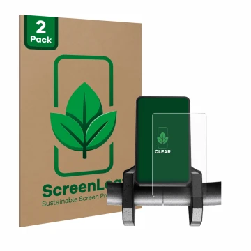 Front side of a product packaging with the brand logo ScreenLeaf. Next to it is the device Joyor S8-S V1 shown with the corres