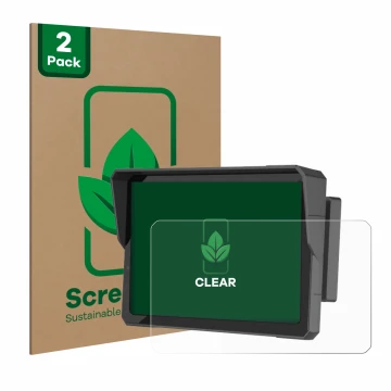 Front side of a product packaging with the brand logo ScreenLeaf. Next to it is the device Carpuride W702B Pro 7