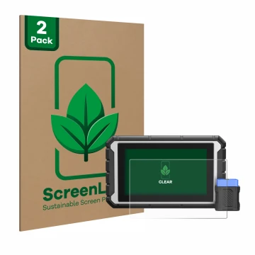 Front side of a product packaging with the brand logo ScreenLeaf. Next to it is the device ArtiDiag 900BT shown with the corre