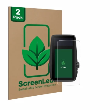 Front side of a product packaging with the brand logo ScreenLeaf. Next to it is the device Coros Dura shown with the correspon