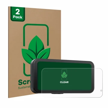 Front side of a product packaging with the brand logo ScreenLeaf. Next to it is the device Volam RC15B 6.25