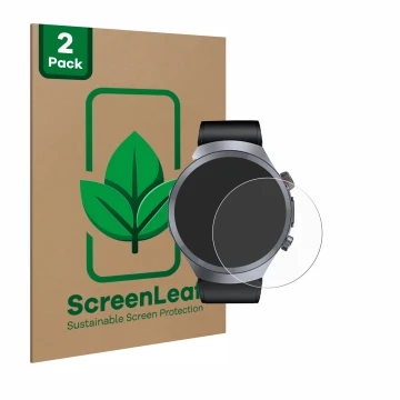 Front side of a product packaging with the brand logo ScreenLeaf. Next to it is the device Knauermann Pro 3 Plus 2025 shown wi