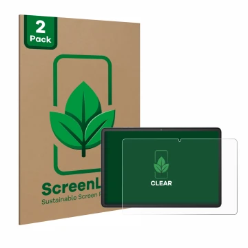 Front side of a product packaging with the brand logo ScreenLeaf. Next to it is the device Blackview Tab 60 10.1