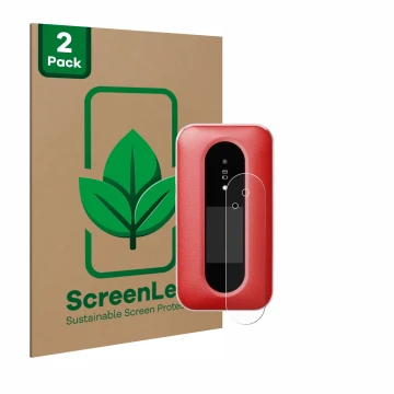 Front side of a product packaging with the brand logo ScreenLeaf. Next to it is the device Doro Leva L30 (Outer display) shown