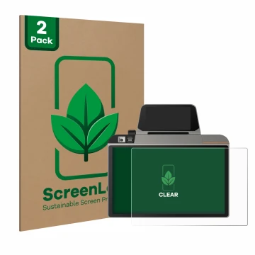 Front side of a product packaging with the brand logo ScreenLeaf. Next to it is the device Sunmi D3 Mini shown with the corres