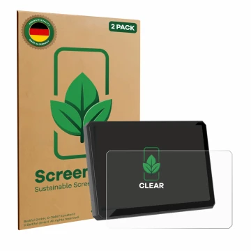 Front side of a product packaging with the brand logo ScreenLeaf. Next to it is the device Carpuride W502BS 5