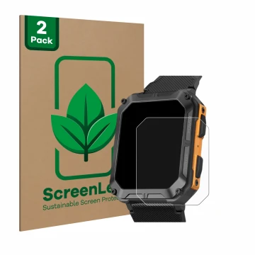 Front side of a product packaging with the brand logo ScreenLeaf. Next to it is the device Stahlgear Thor shown with the corre