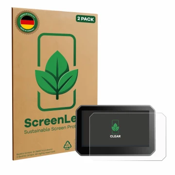 Front side of a product packaging with the brand logo ScreenLeaf. Next to it is the device Elegoo Centauri Carbon 4,3