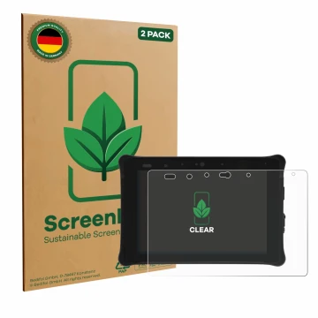 Front side of a product packaging with the brand logo ScreenLeaf. Next to it is the device Leica iCON CC180 shown with the cor
