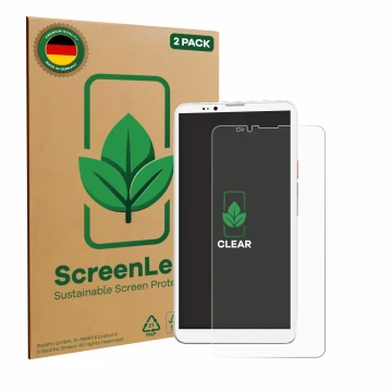 Front side of a product packaging with the brand logo ScreenLeaf. Next to it is the device Bigme Hibreak Pro shown with the co