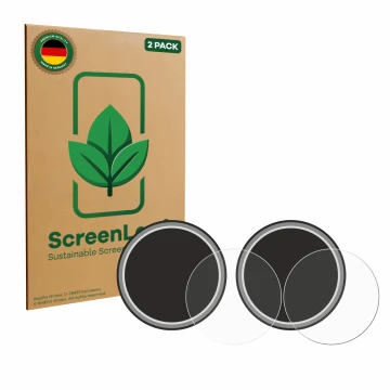 Front side of a product packaging with the brand logo ScreenLeaf. Next to it is the device Numark NS4FX (Jog) shown with the c